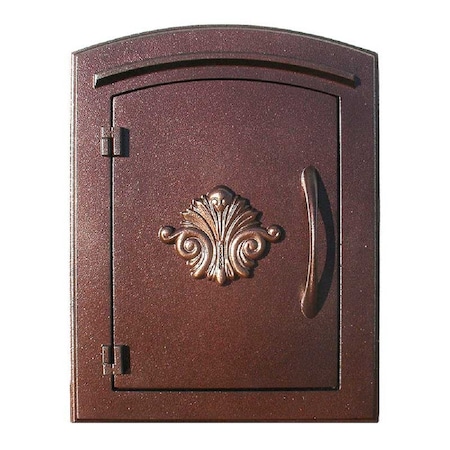 Qualarc Column Mount Mailbox w/"Decorative Scroll Logo", Antique Copper MAN-1401-AC